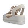 Rieker Perforated Slingback Wedge Sandal - Beige Sparkle
